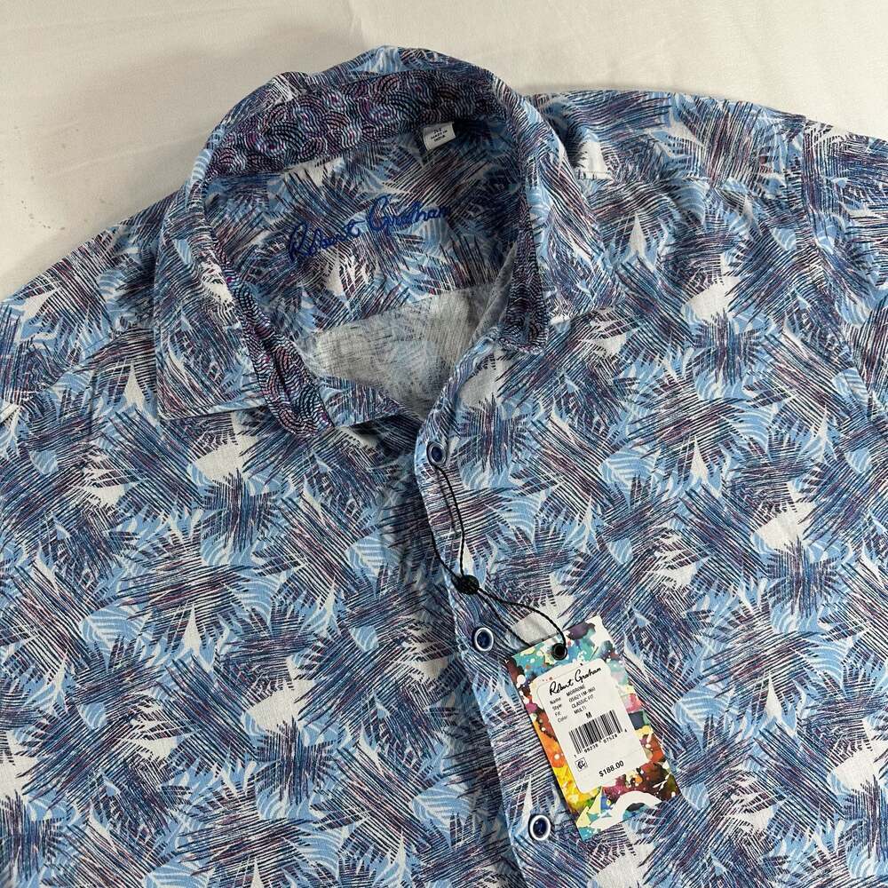 Robert Graham Morrone Classic Fit Multi-Color Tropical Linen Blend